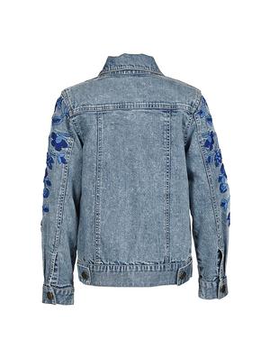 blue embroidered denim jacket - 14800550 - Standard Image - 2