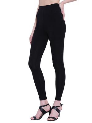 black cotton spandex leggings - 14800906 - Standard Image - 2
