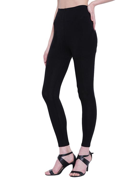 black cotton spandex leggings - 14800906 - Zoom Image - 2