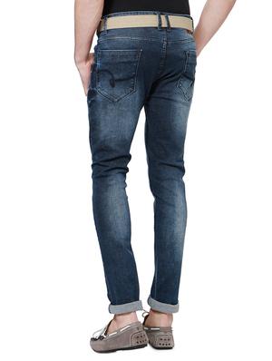 blue cotton blend washed jeans - 14801724 - Standard Image - 2