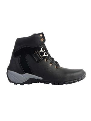black leatherette high ankle boots - 14804814 - Standard Image - 2