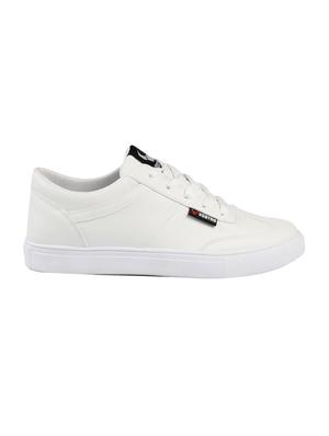 white Leatherette lace up sneaker - 14807695 - Standard Image - 2