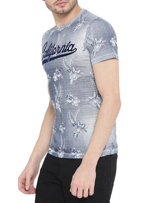 blue cotton all over print tshirt - 14808500 - Standard Image - 2