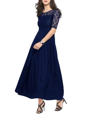 floral lace panel pleated maxi dress - 14809296 - Standard Image - 2