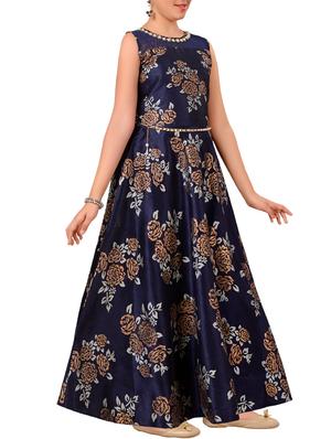 blue silk blend party gown - 14809941 - Standard Image - 2
