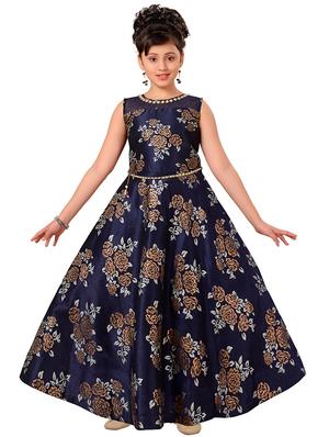 blue silk blend party gown - 14809941 - Standard Image - 5
