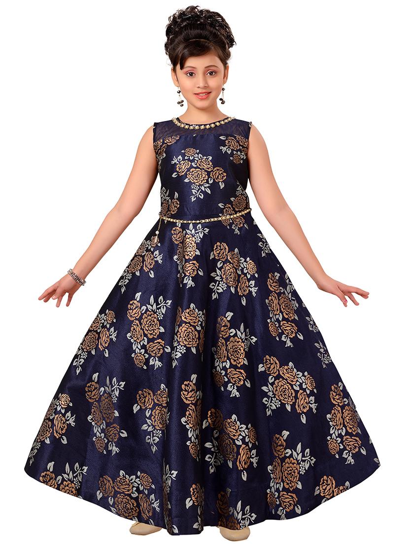blue silk blend party gown - 14809941 - Zoom Image - 5