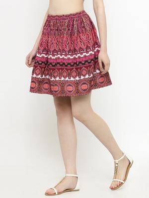 pink printed flared skirt - 14811728 - Standard Image - 2
