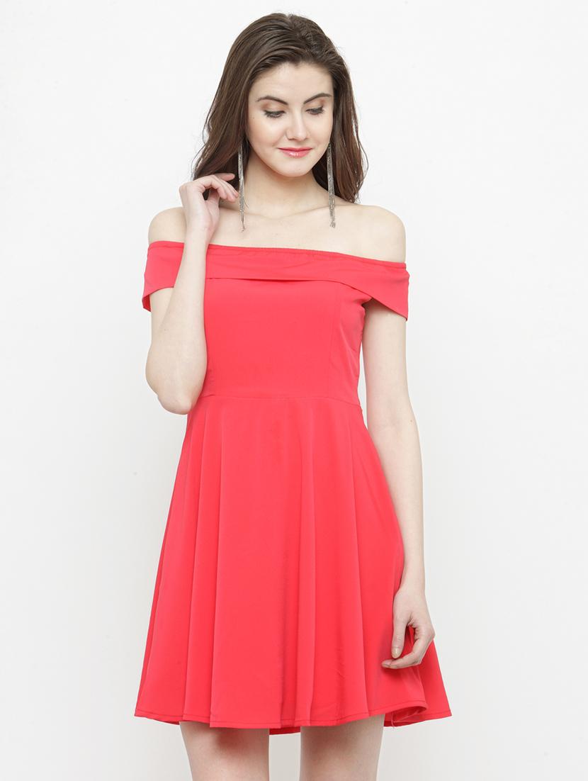 red off shoulder dress - 14811744 - Zoom Image - 2