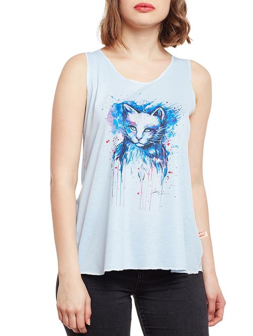 light blue printed tank top - 14811772 - Standard Image - 1