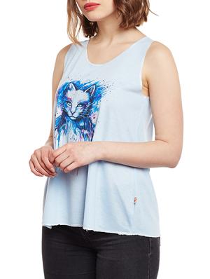 light blue printed tank top - 14811772 - Standard Image - 2
