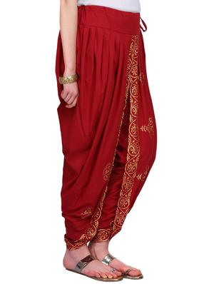 kaanchie nanggia red cotton dhoti salwar - 14812517 - Standard Image - 2