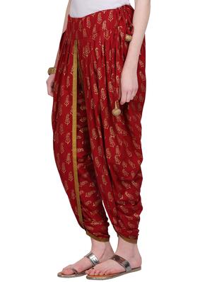 kaanchie nanggia red cotton salwar red cotton dhoti salwar - 14812518 - Standard Image - 2