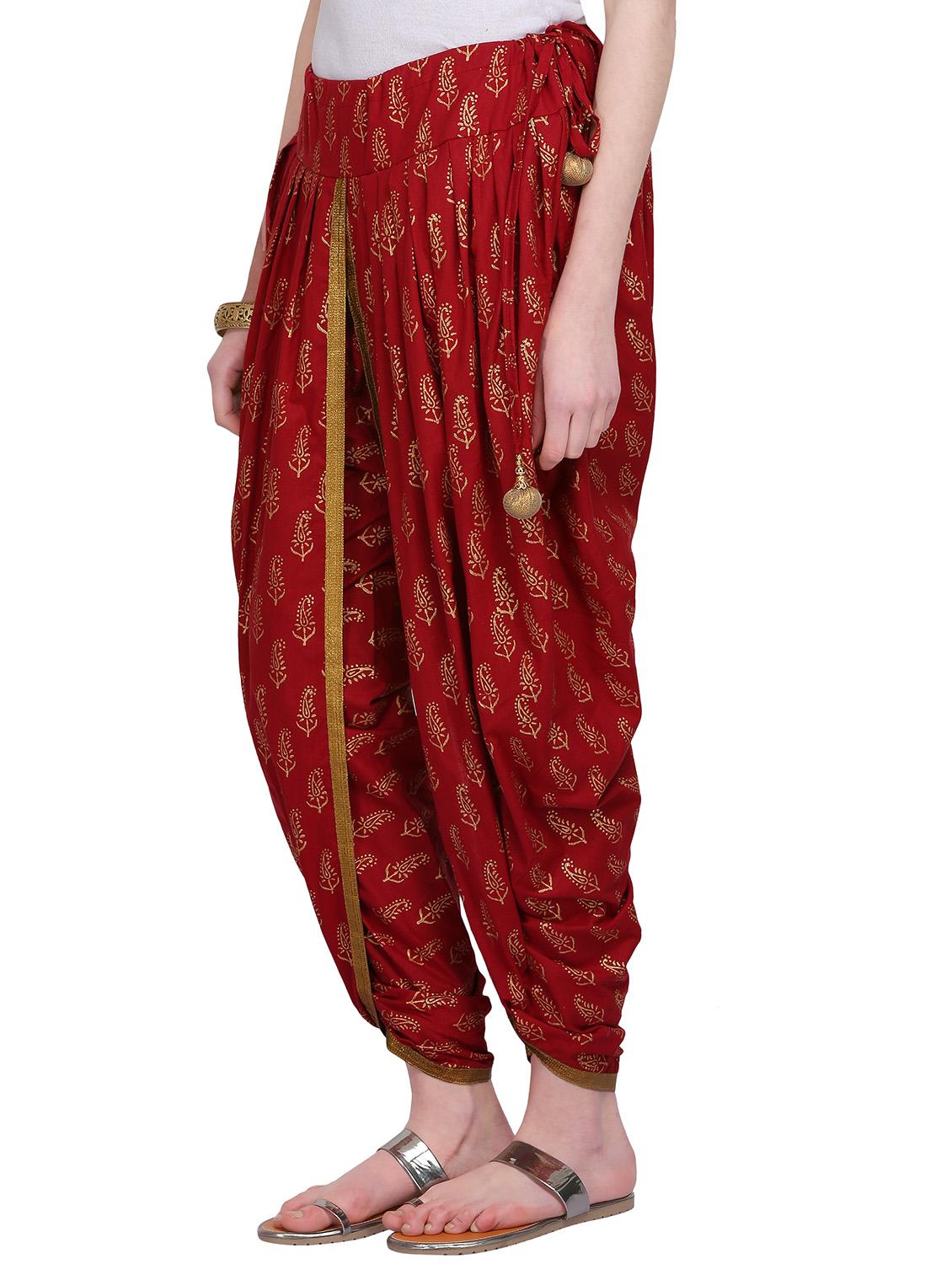 kaanchie nanggia red cotton salwar red cotton dhoti salwar - 14812518 - Zoom Image - 2