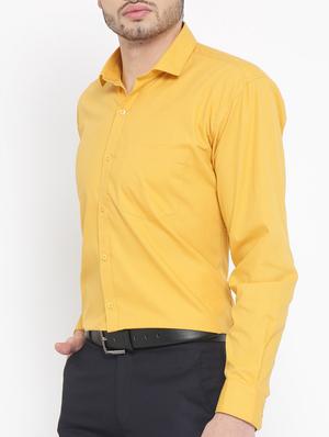 yellow cotton formal shirt - 14815599 - Standard Image - 2
