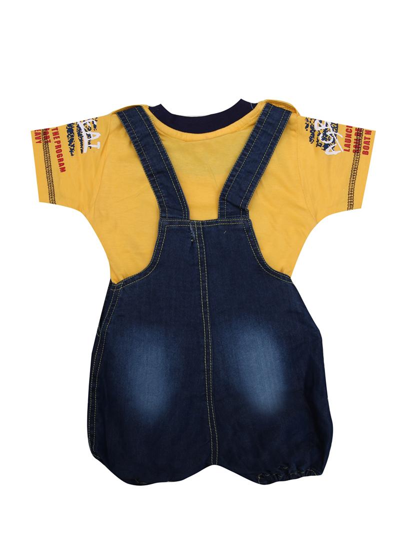 yellow cotton blend dungaree - 14815670 - Zoom Image - 2