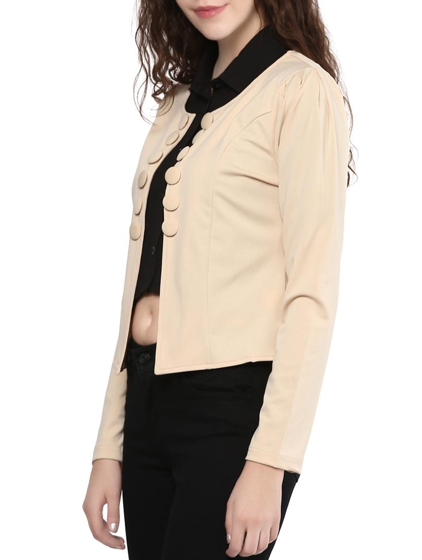 beige solid summer jacket - 14815864 - Zoom Image - 2