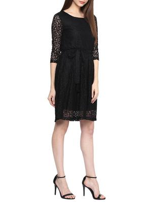 black fit and flare dress - 14817040 - Standard Image - 2