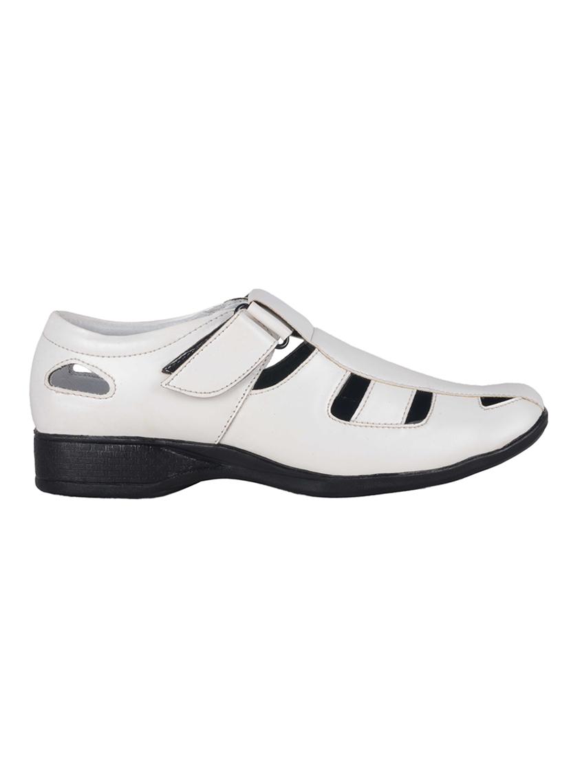 white leatherette slip on sandal - 14817195 - Zoom Image - 2