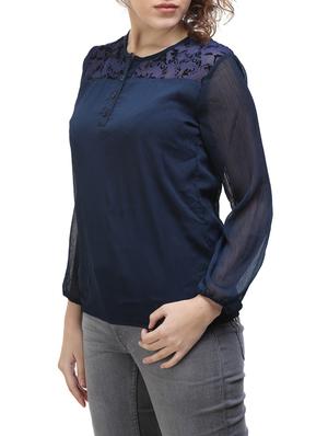 navy blue solid top - 14818217 - Standard Image - 2