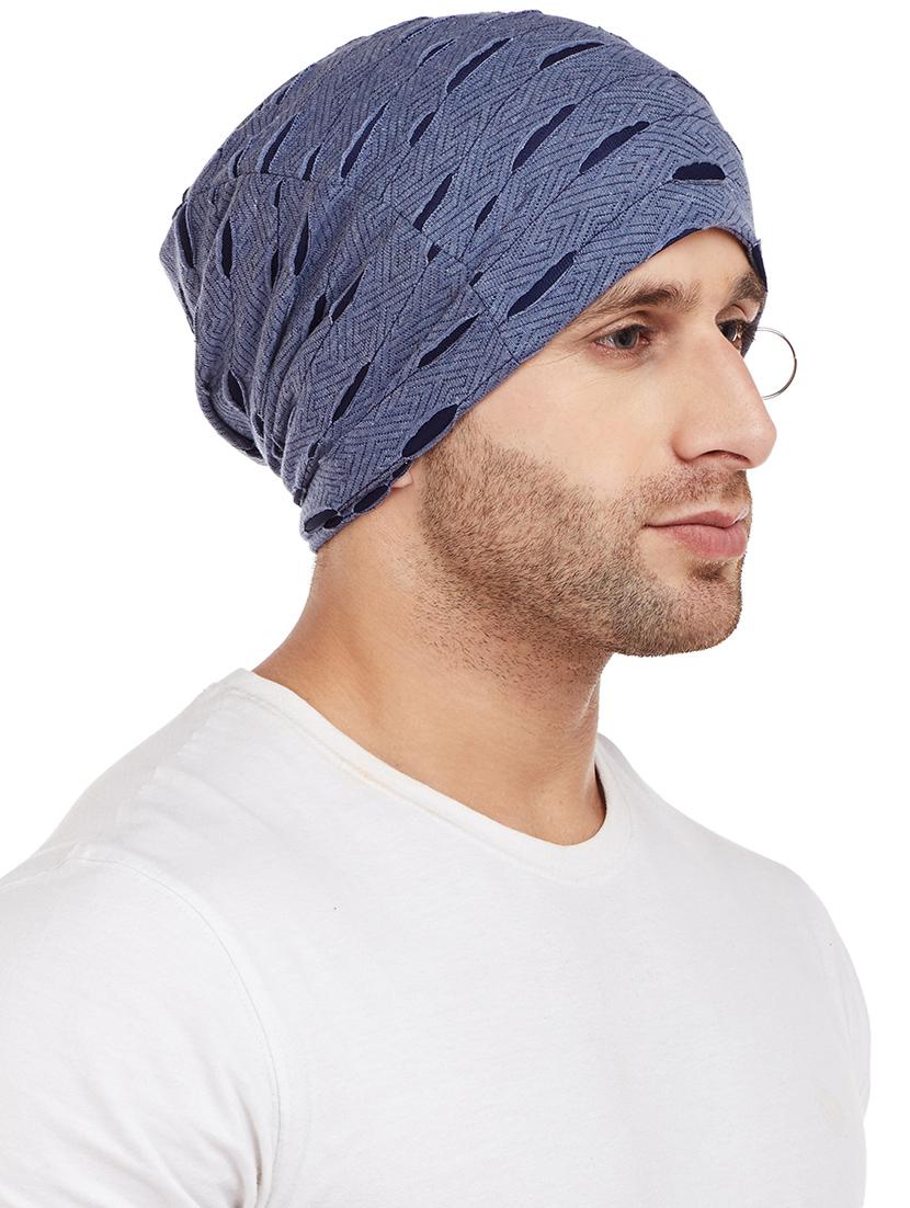 blue cotton beanies cap - 14821380 - Zoom Image - 2