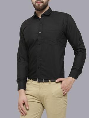 black cotton formal shirt - 14841528 - Standard Image - 2