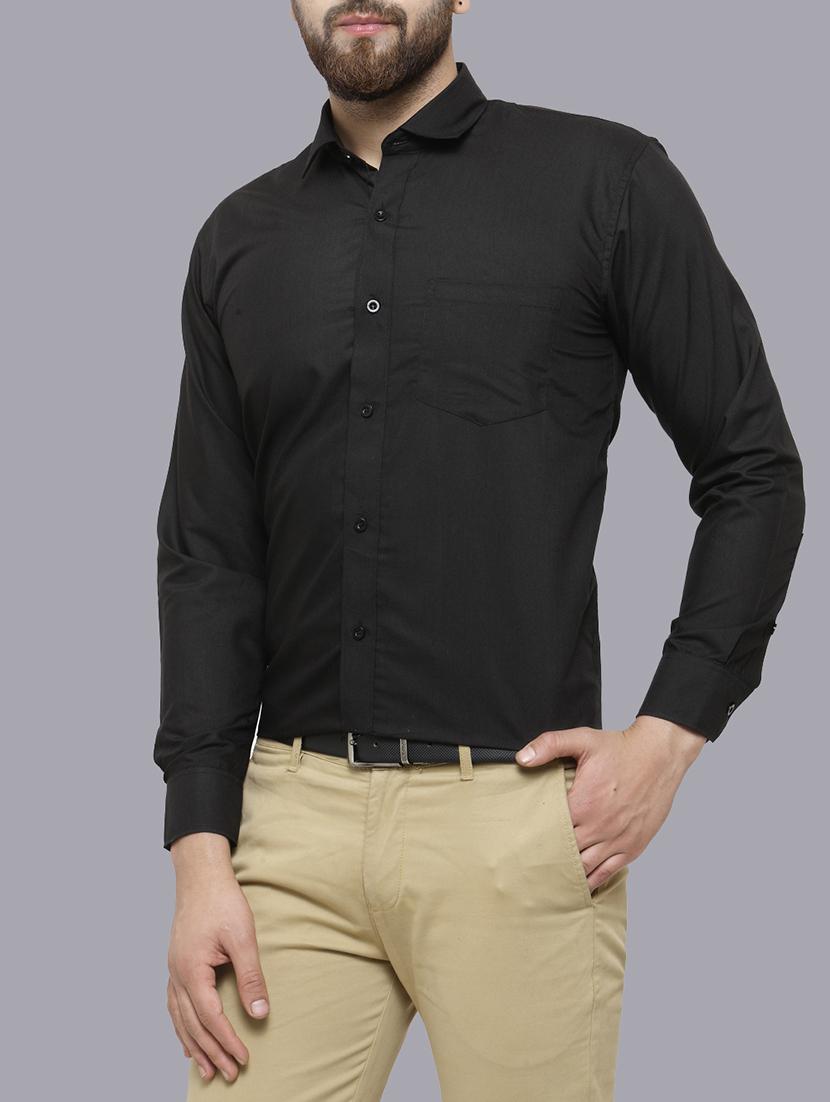 black cotton formal shirt - 14841528 - Zoom Image - 2