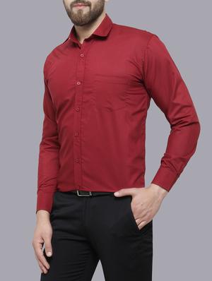 red cotton formal shirt - 14841529 - Standard Image - 2