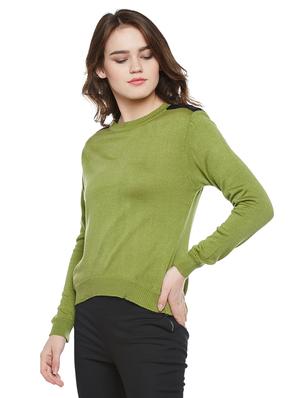 green solid pullover - 14844289 - Standard Image - 2