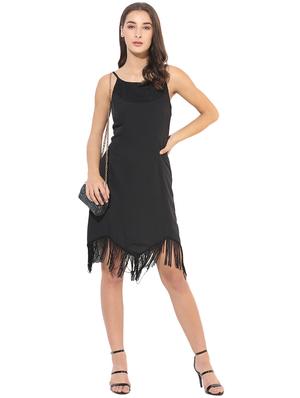 fringed lace detail asymmetric dress - 14845602 - Standard Image - 2