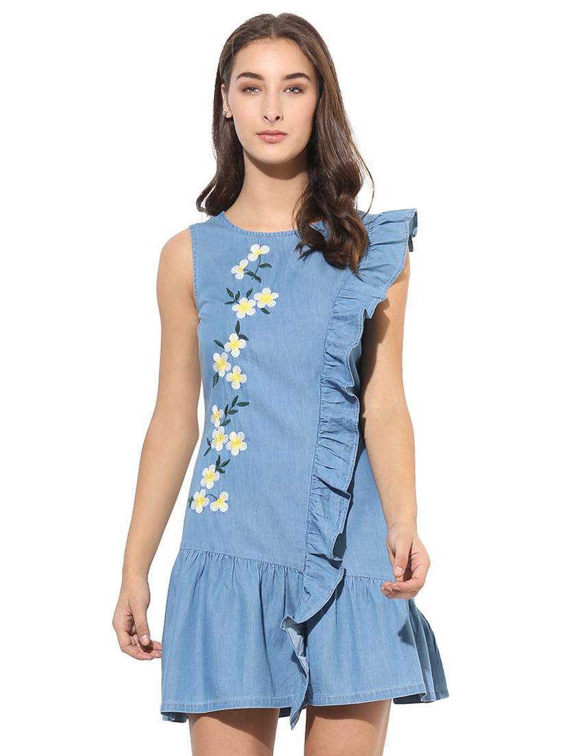 ruffle detail embroidered dress - 14845612 - Zoom Image - 2