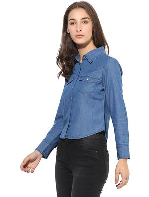 blue denim regular shirt - 14845629 - Standard Image - 2