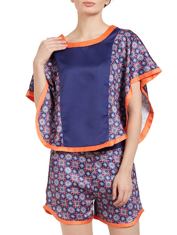 blue nightwear shorts set - 14847183 - Zoom Image - 2