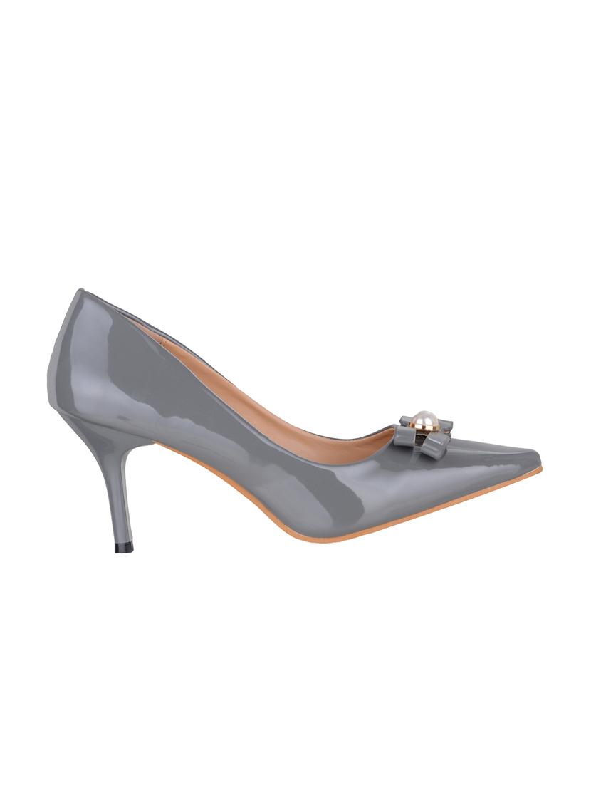 grey fabric slip on pumps - 14847614 - Zoom Image - 2