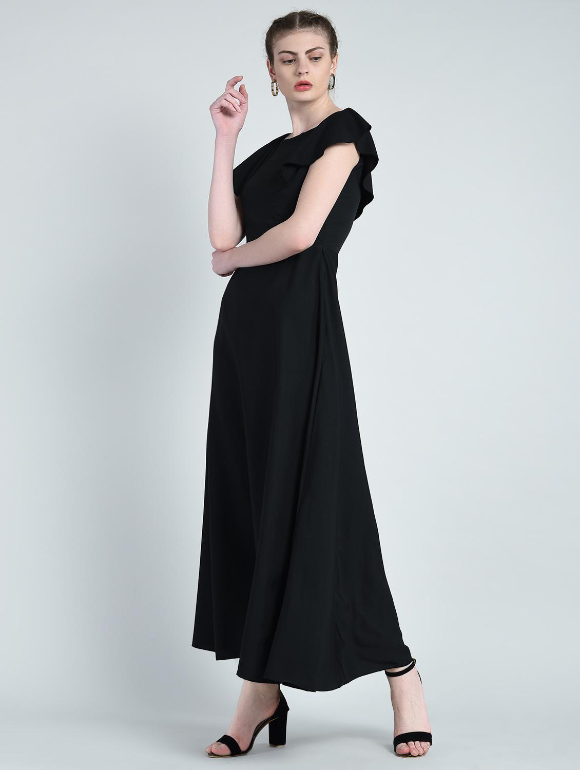 boat neck flared gown - 14848876 - Zoom Image - 2