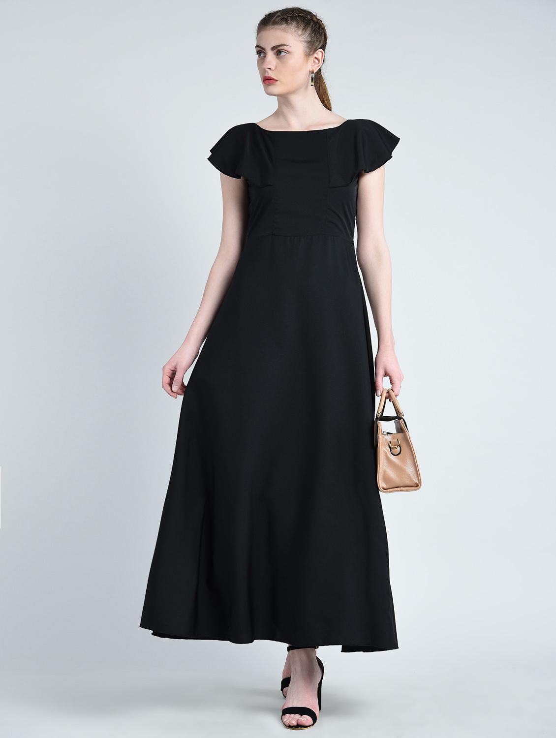 boat neck flared gown - 14848876 - Zoom Image - 5