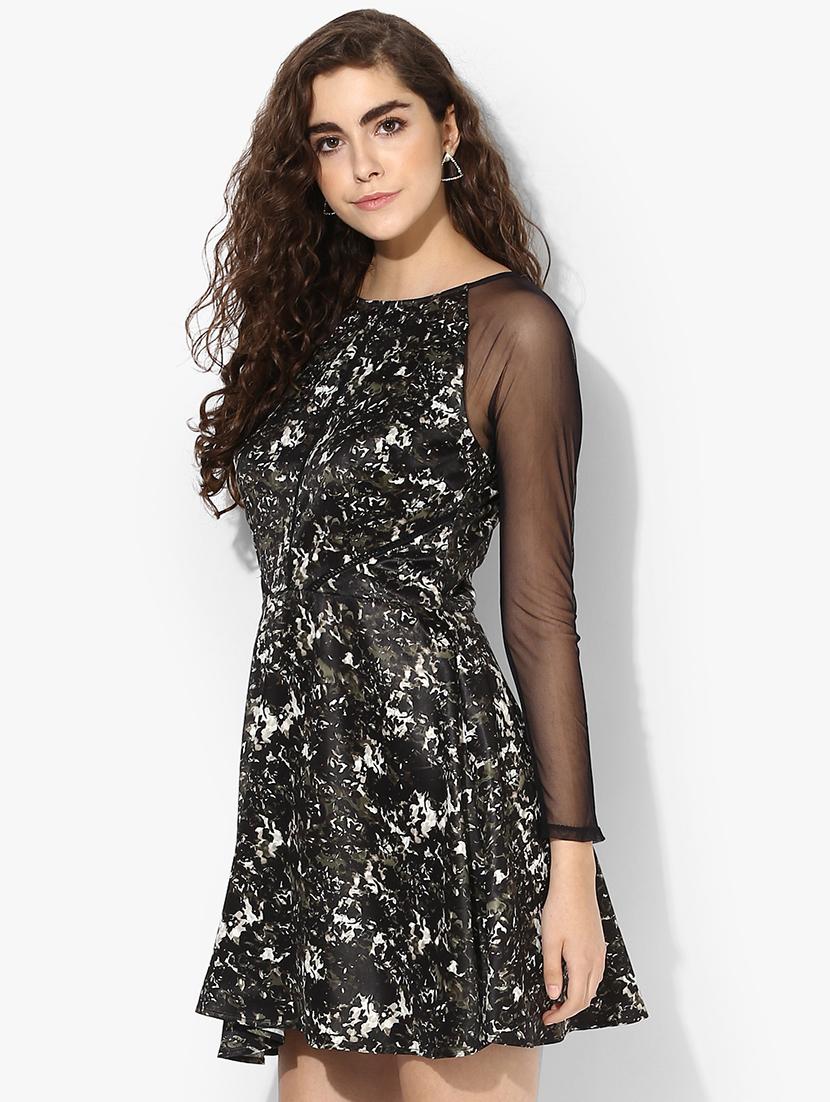 black printed skater dress - 14850176 - Zoom Image - 2