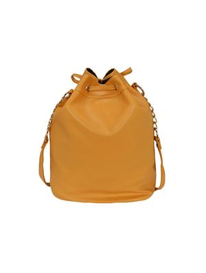 yellow leatherette regular sling bag - 14850701 - Standard Image - 2