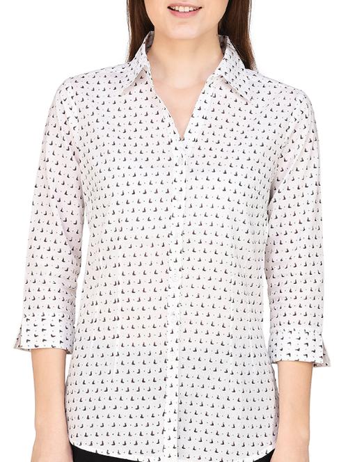 white printed shirt - 14852424 - Standard Image - 1