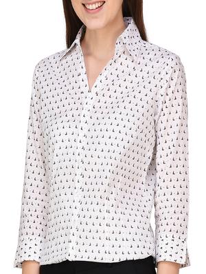 white printed shirt - 14852424 - Standard Image - 2