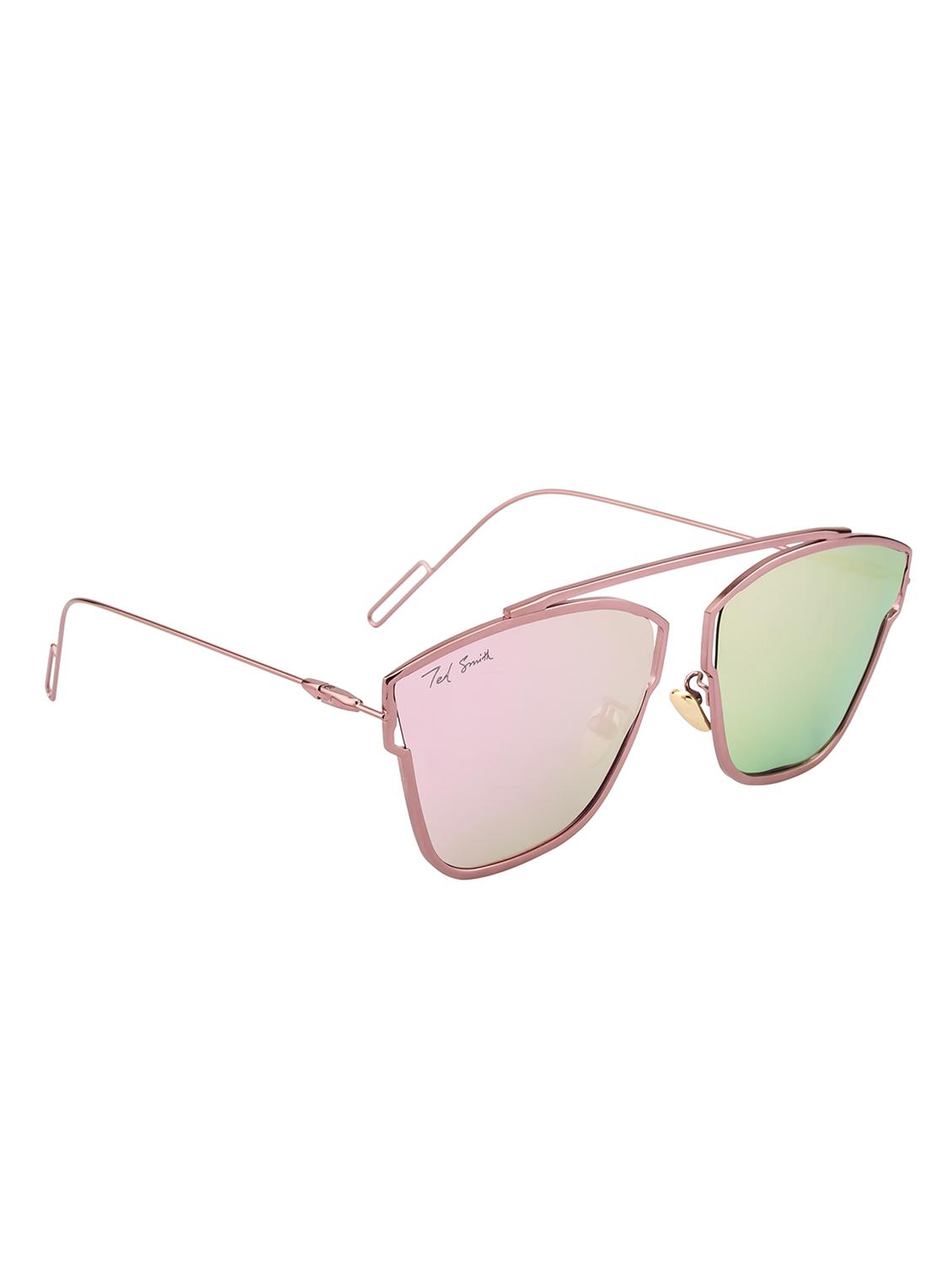 ted smith unisex aviator pink polarized sunglasses - 14853427 - Zoom Image - 2