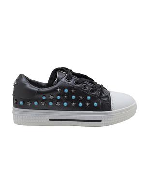 black leatherette plimsolls sneakers - 14853453 - Standard Image - 2