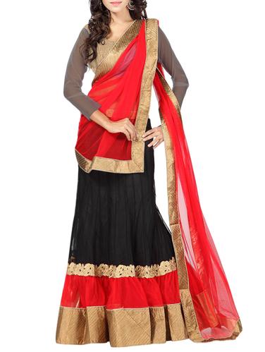black net aline lehenga - 14854543 - Very Small Image - 1