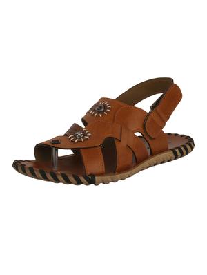 brown leatherette back strap sandal - 14854712 - Standard Image - 2