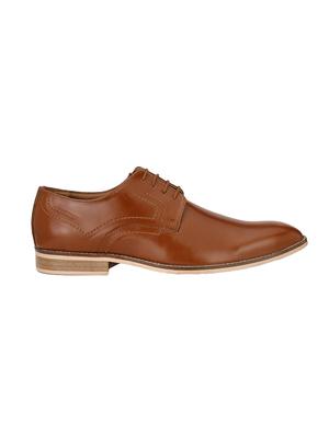 tan leatherette lace-up derbys - 14855418 - Standard Image - 2