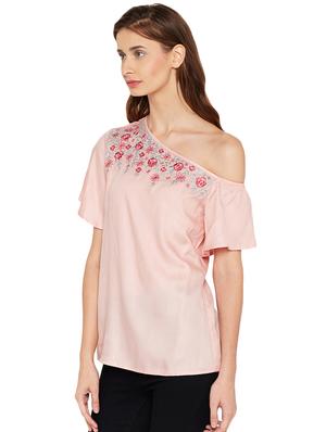 Floral embroidered single shoulder top - 14856239 - Standard Image - 2