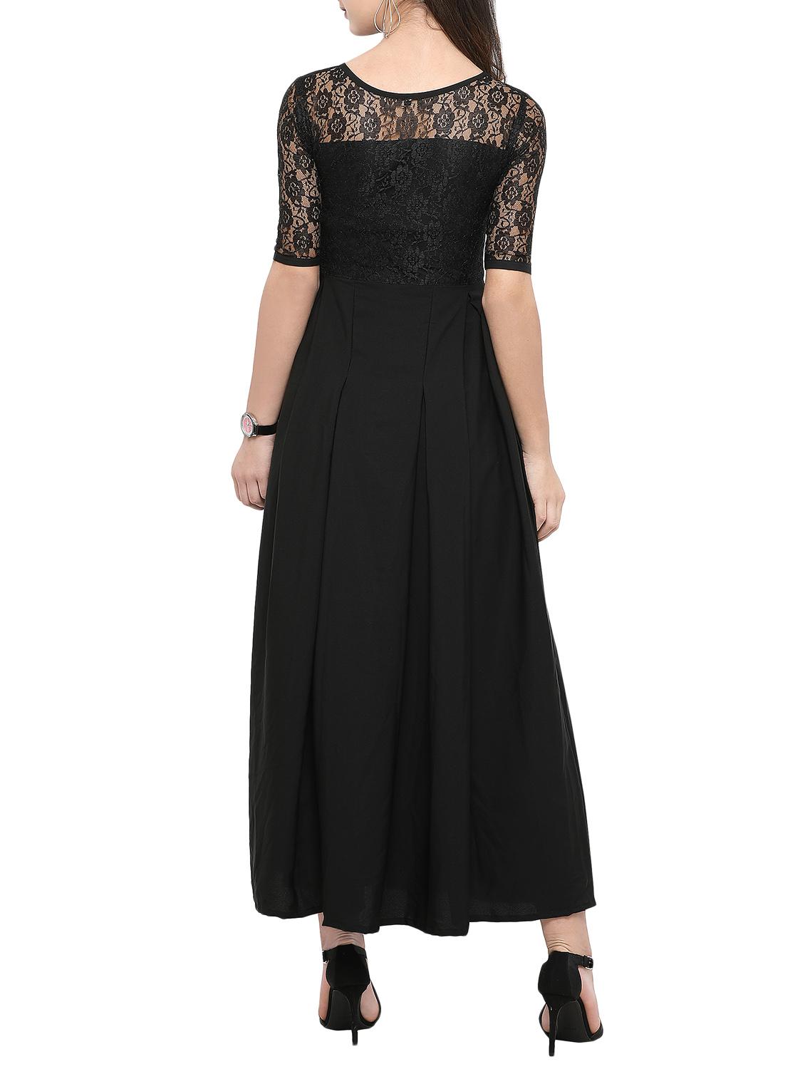 laced panel pleated maxi dress - 14858025 - Zoom Image - 2