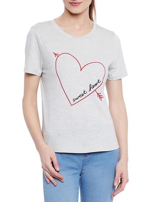 grey printed tee - 14860299 - Standard Image - 1