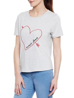grey printed tee - 14860299 - Standard Image - 2