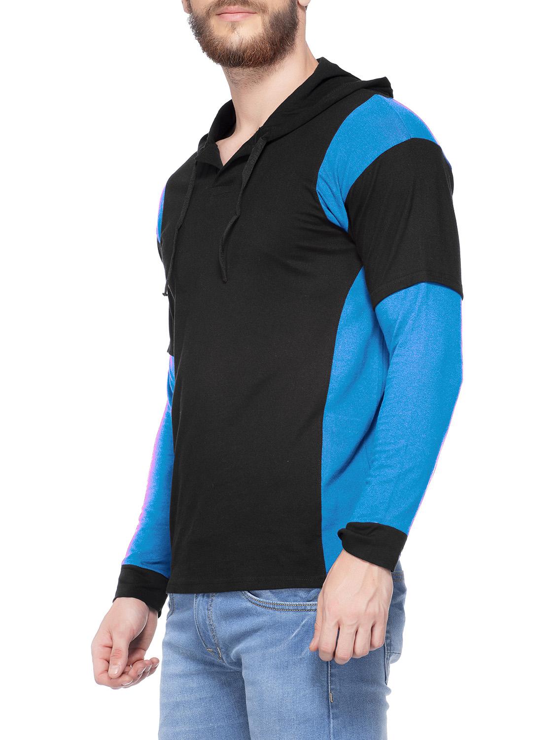 black cotton color block t-shirt - 14862058 - Zoom Image - 2